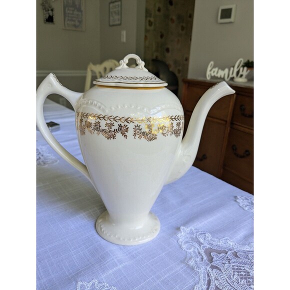Stetson STT1 American Beauty Laurel VTG 22K Gold CoffeePot Porcelain Cottagecore - Picture 6 of 10